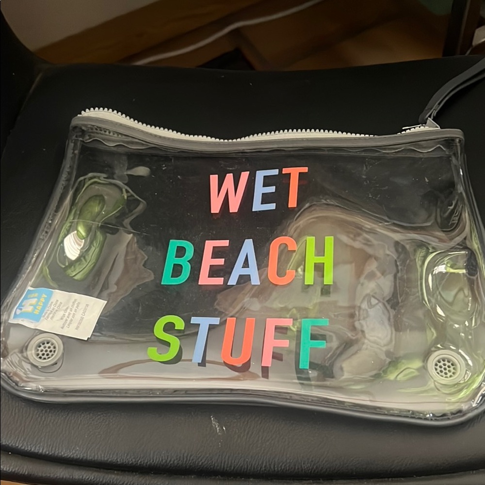 Gray and Pink Waterproof Beach Accessories Bag